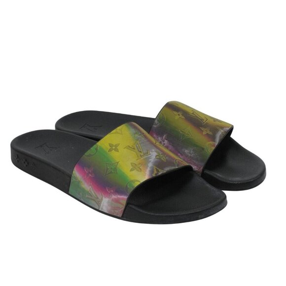 Louis Vuitton Men Prism Monogram Holographic Slides US12 UK11 Iridiscent Sandals - Picture 1 of 10